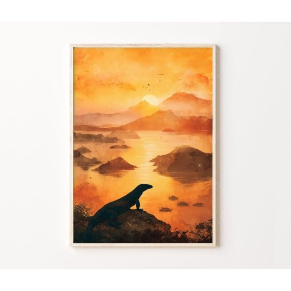 Komodo Island Indonesia Sunset Home Decor