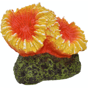 Komodo Orange and Yellow Starburst Coral Aquarium Decor