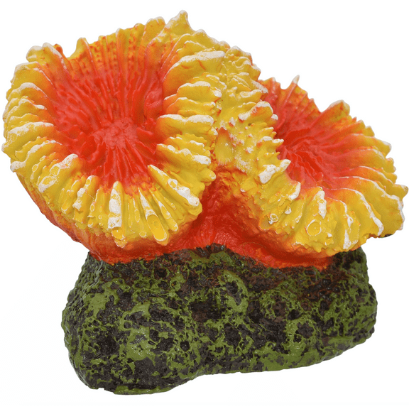 Komodo Orange and Yellow Starburst Coral Aquarium Decor