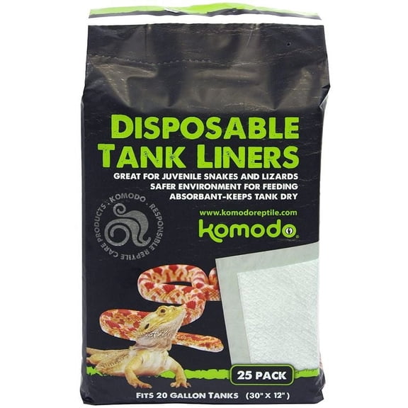 Komodo Repti-Pads Disposable Tank Liners 12 x 30 Inch [Reptile, Cage Carpets] 25 count