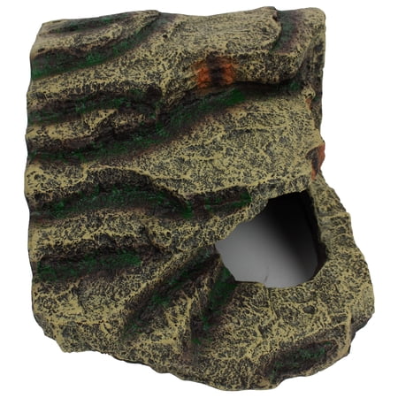 Komodo Large Corner Hut Reptile Hide Out, Habitat Ornament for Aquarium, Terrarium or Vivarium Tank