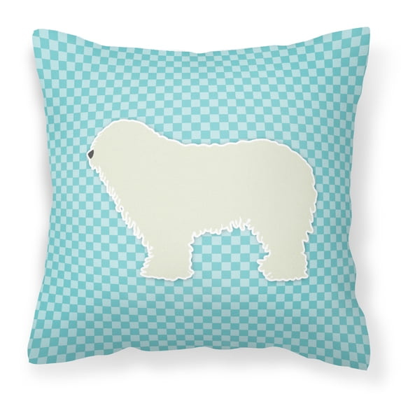 Komondor Checkerboard Blue Fabric Decorative Pillow