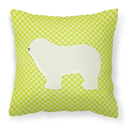 Komondor Checkerboard Green Fabric Decorative Pillow
