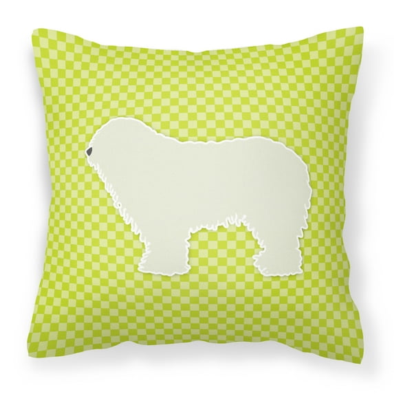 Komondor Checkerboard Green Fabric Decorative Pillow