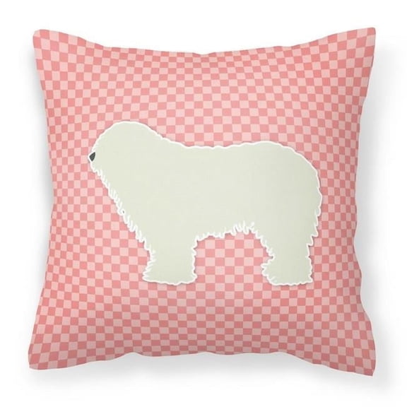 Komondor Checkerboard Pink Fabric Decorative Pillow