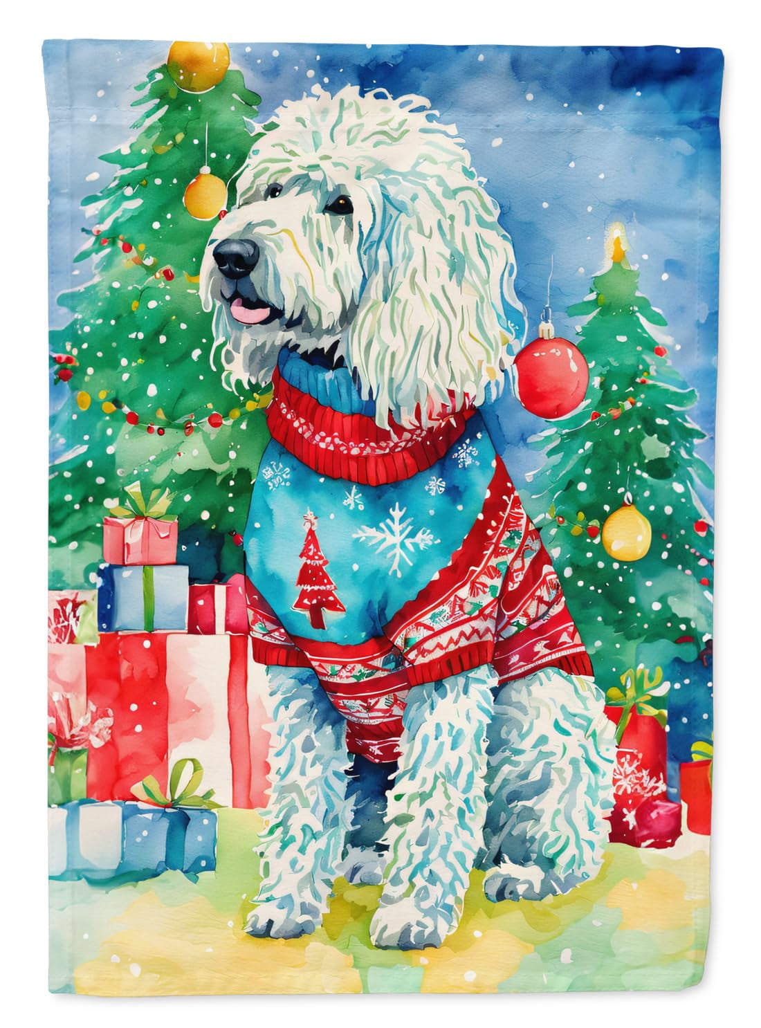 Komondor Christmas Garden Flag 11.25 in x 15.5 in
