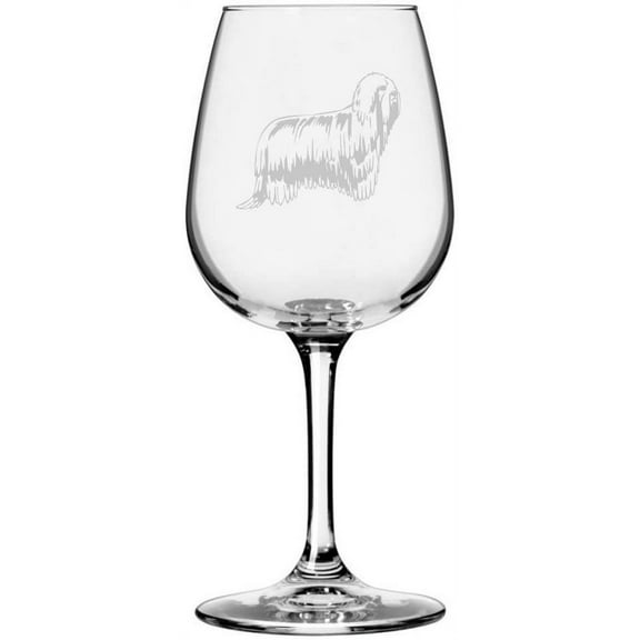 Komondor Dog Themed Etched 12.75oz Libbey Wine Glass