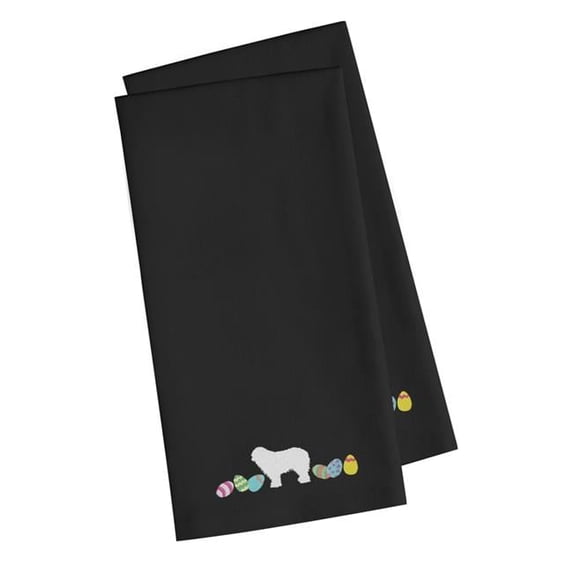 Komondor Easter Black Embroidered Kitchen Towel - Set of 2