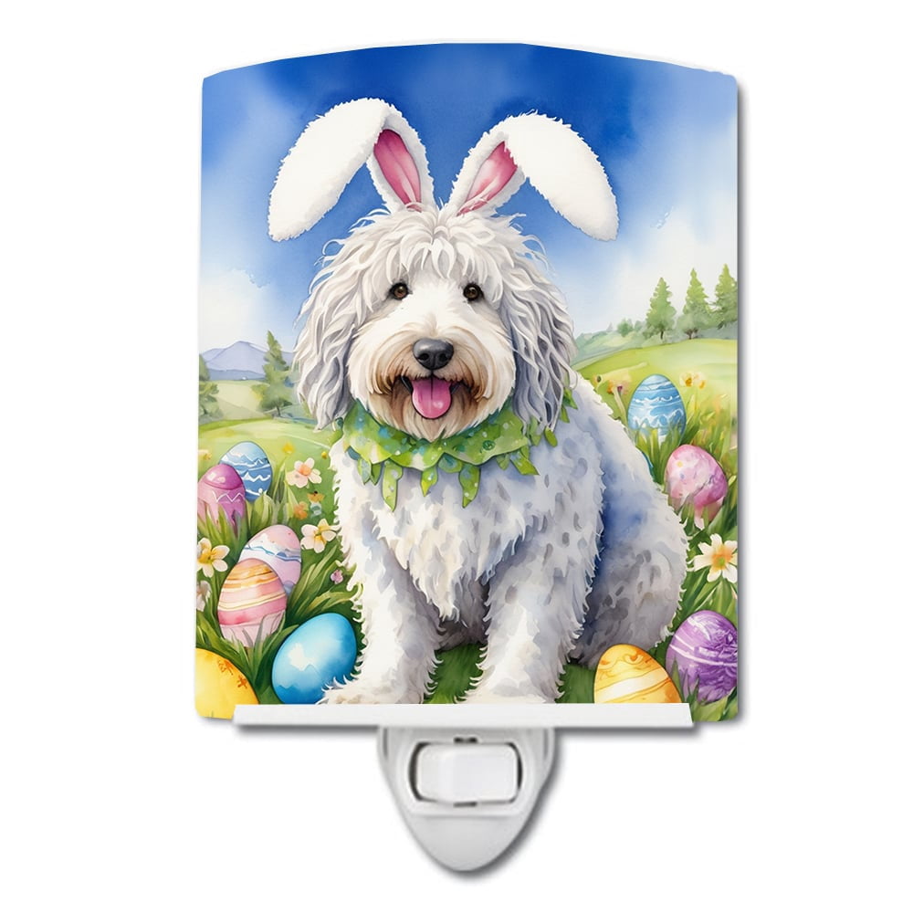 Komondor Easter Egg Hunt Ceramic Night Light 4 in x 6 in