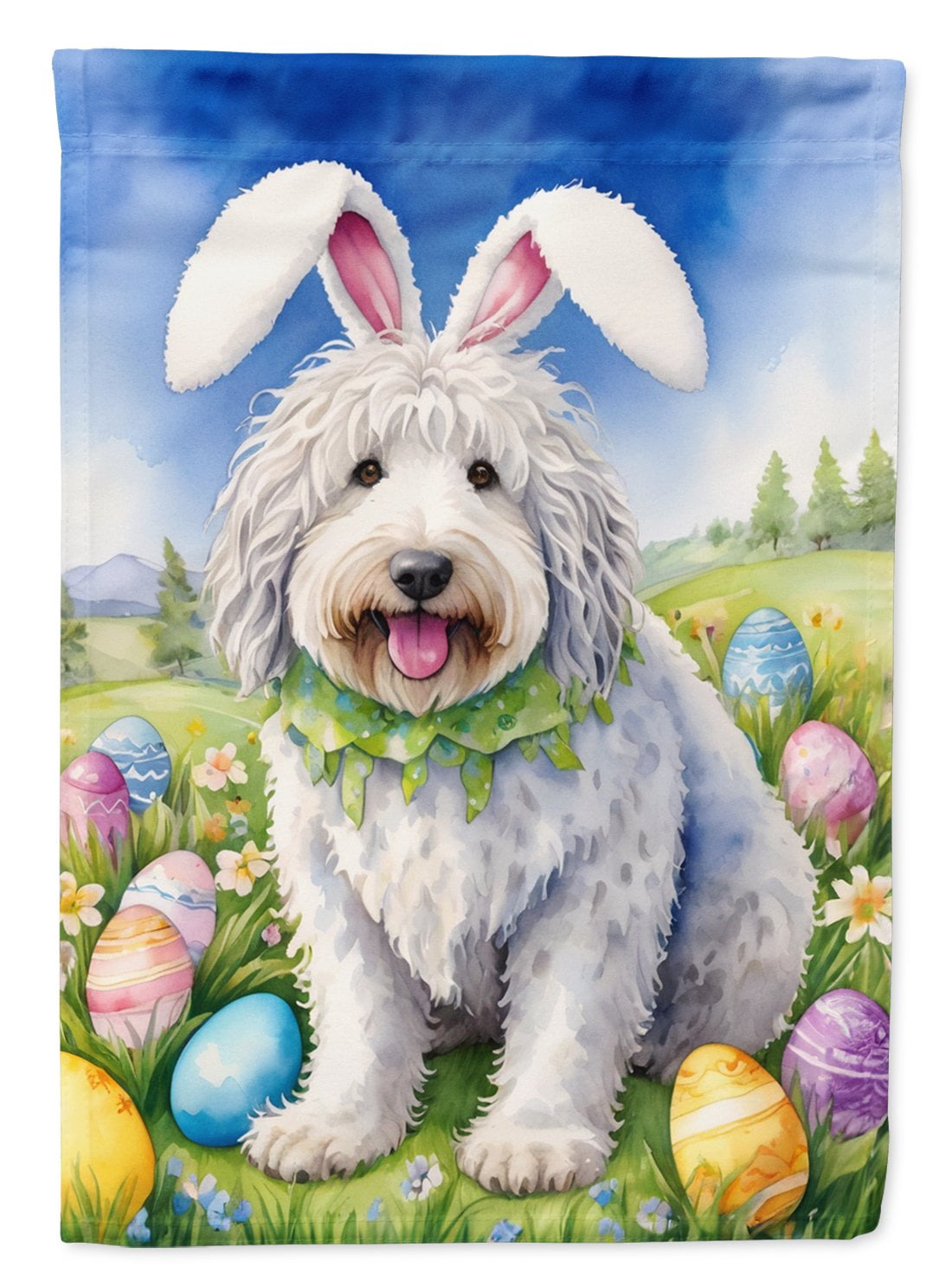 Komondor Easter Egg Hunt Garden Flag 11.25 in x 15.5 in