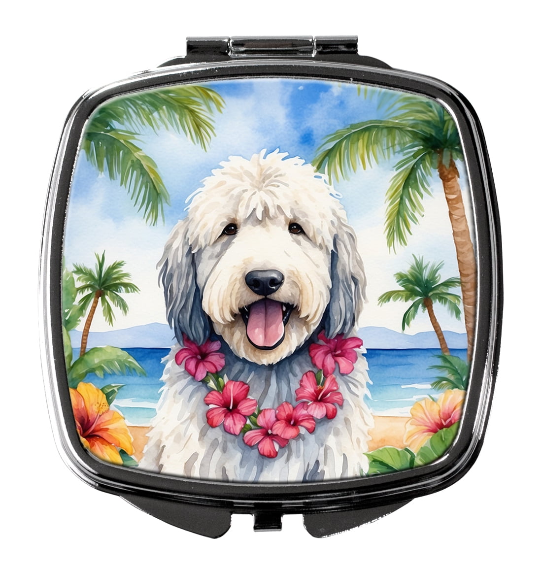Komondor Luau Compact Mirror 2.75 in x 3 in