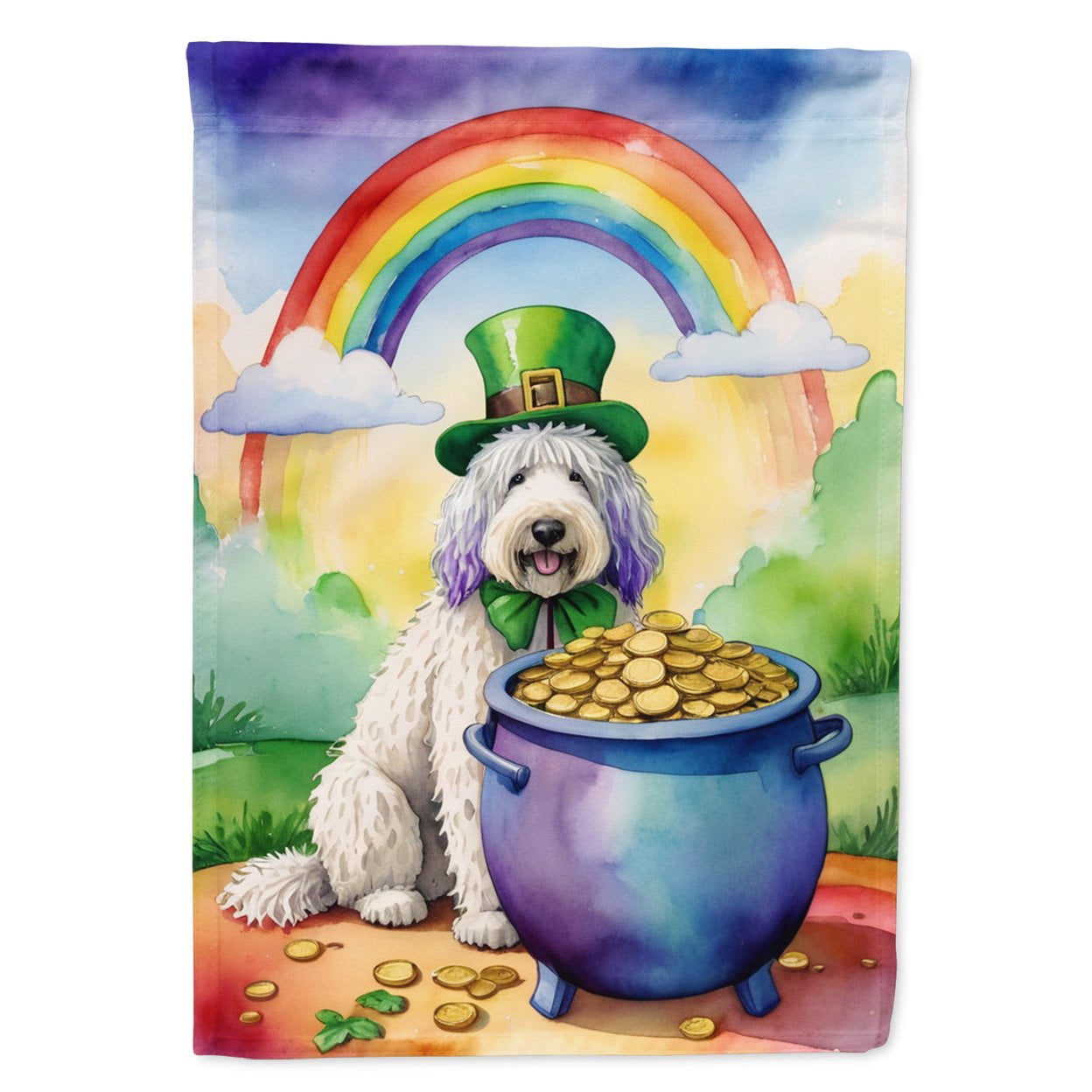 Komondor St Patrick's Day Garden Flag 11.25 in x 15.5 in