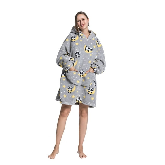 Komoo Adult Kids Oversized Wearable Blanket Hoodie Cartoon Plush Cozy Hooded Blanket Giant Blanket Hoodie