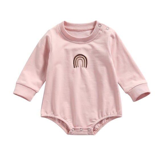 Komoo Baby Girl Boy Crewneck Sweatshirts Rainbow Knit Sweater Shirts Long Sleeve Romper Cute Pullover Top