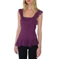 thumbnail image 1 of Komoo Women Ruffle Trim Tank Tops Sleeveless Sheer Mesh Tassel Frill Tops 2024 Summer Trendy Vest, 1 of 7