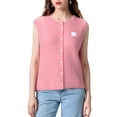 thumbnail image 1 of Komoo Women Vintage Knit Tank Top Sleeveless Crewneck Button Down Summer Sweater Vest Streetwear, 1 of 7