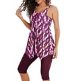 thumbnail image 1 of Komoo Women's Tankini Swimsuits Flounce Tank Top Swim Capris Plus Size Tummy Control Bathing Suit, 1 of 9