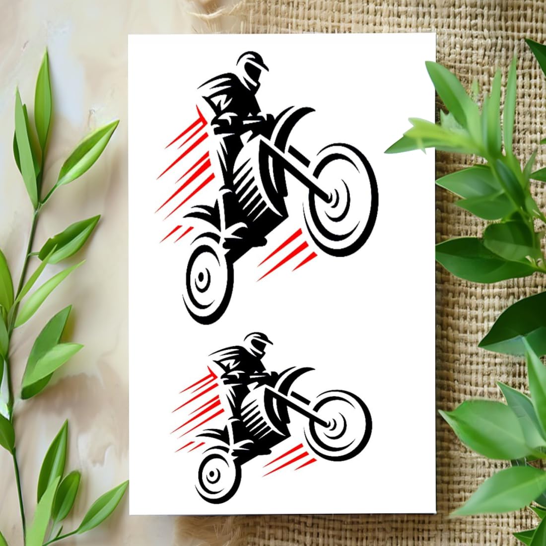 Komstec Bike Rider Temporary Tattoo Stickers For Male And Female Fake ...