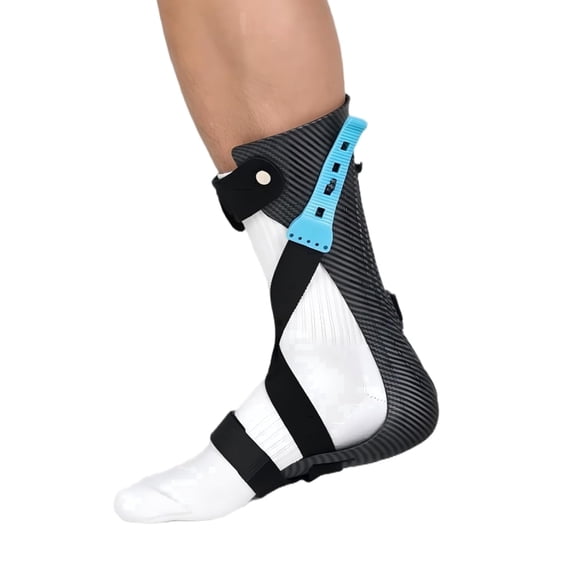 Komzer AFO Drop Foot Brace, Adjustable Ankle Support for Gait Training, Low Profile Orthotic Device for Stroke Recovery (Left, L)