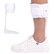 Komzer Ankle Foot Orthosis Support, Drop Foot Brace for Men and Women with Stroke, MS, Hemiplegia, AFO Brace Splint Support White, S/L