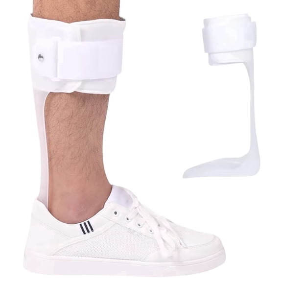 Komzer Ankle Foot Orthosis, Drop Foot Brace for Men and Women with Stroke, MS, Hemiplegia (White, XL/R)