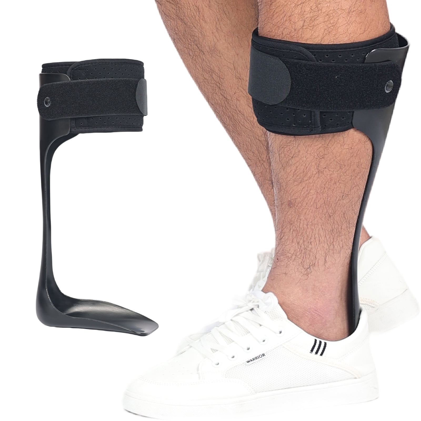 Komzer Ankle Foot Orthosis Support, Drop Foot Brace for Men and Women with Stroke, MS, Hemiplegia, AFO Brace Splint Support (XL/L)