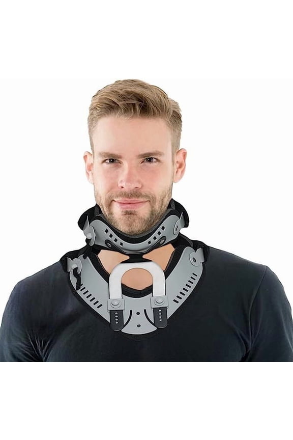Cervical Collar, Neck Brace for Restricting Cervical Motion, Adjustable Cervical Neck Traction Device, Neck Stretcher for Neck Traction and Support