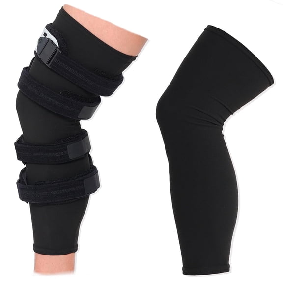 Komzer Knee Brace Undersleeve, Closed Patella Compression, Breathable Fabric for Men & Women, Size L