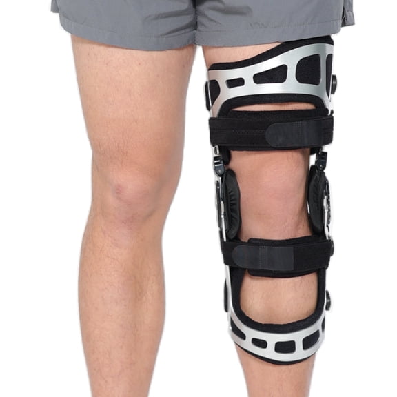 Komzer OA Unloader Knee Brace for Mild to Moderate Osteoarthritis, Orthopedic Support for Pain Relief and Recovery (M, L, Silver/Blue)