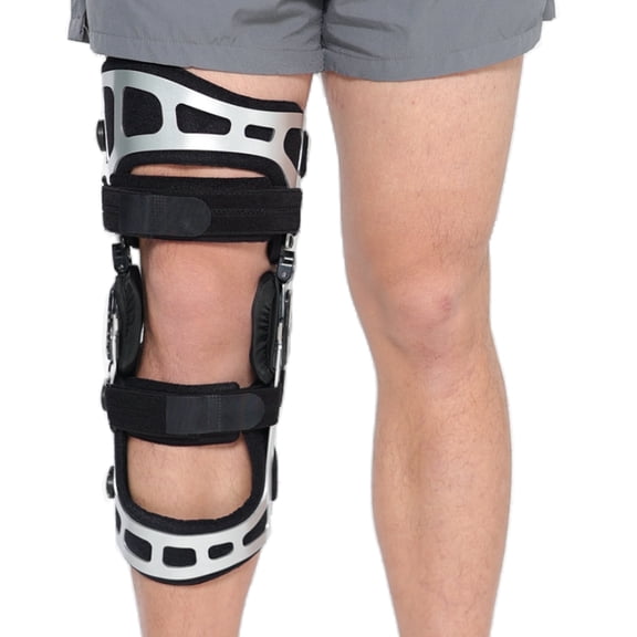 Komzer OA Unloader Knee Brace for Mild to Moderate Osteoarthritis, Pain Relief & Recovery, Silver/Blue, XL, Right
