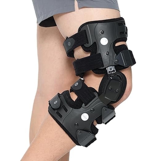 Komzer OA Unloader Knee Brace, Osteoarthritis Adjustable ROM Stabilizing Protection and Recovery from Load Reduction Arthritis (R)