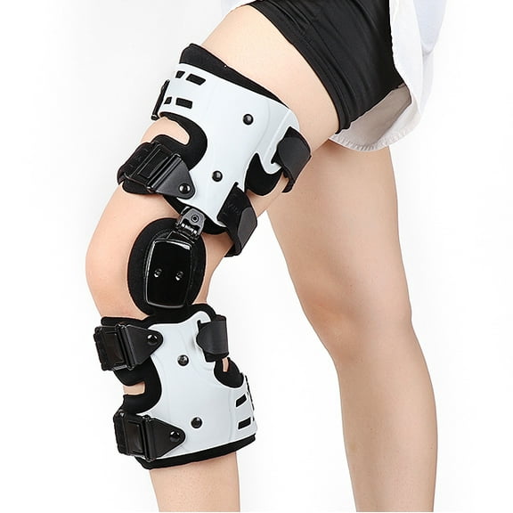 Komzer OA Unloader Knee Brace, Osteoarthritis Adjustable ROM Stabilizing Protection and Recovery from Load Reduction Arthritis (White, Left)