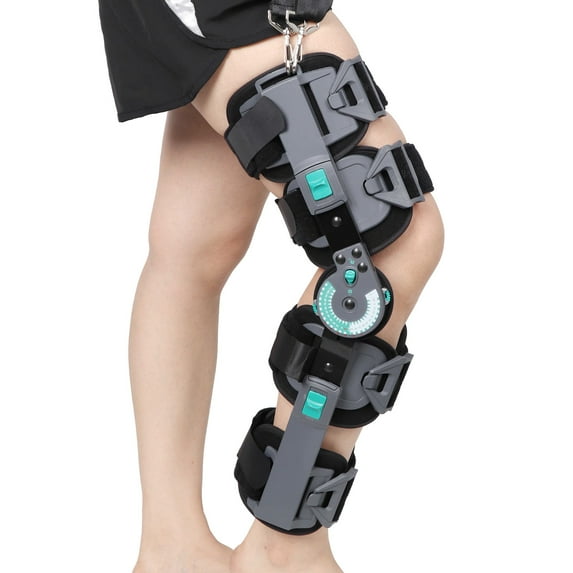 Komzer Post OP Knee Brace, Hinged ROM Knee Brace Immobilizer Leg Braces Orthopedic Patella Knee Support Orthosis for ACL, PCL, MCL Injury, Meniscus Tear