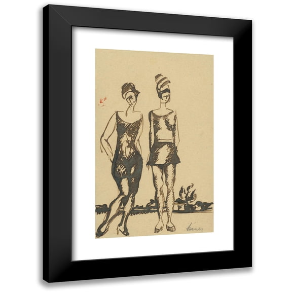 KonÅ¡tantÃn Bauer 10x14 Black Modern Framed Museum Art Print Titled - Figural Composition (1924-1927)