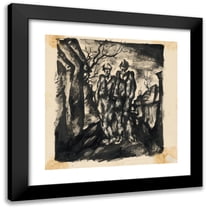 Konštantín Bauer 12x12 Black Modern Framed Museum Art Print Titled - Two Vagrants (1924-1927)
