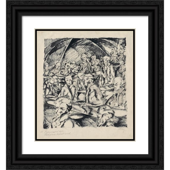 Konštantín Bauer 12x13 Black Ornate Wood Framed Double Matted Museum Art Print Titled: Robespierra's Speech (1927)