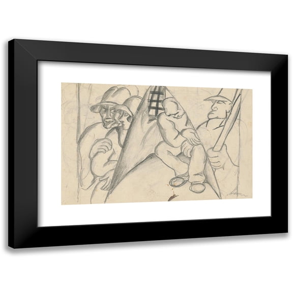 KonÅ¡tantÃn Bauer 14x11 Black Modern Framed Museum Art Print Titled - Revolution (1924-1927)