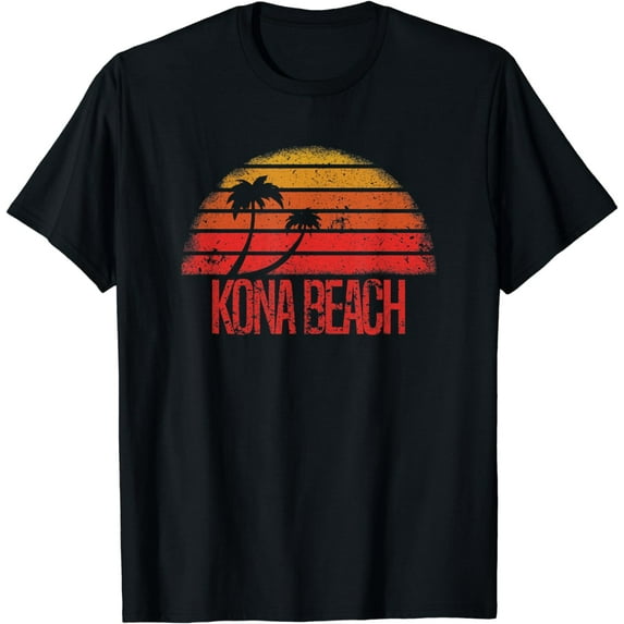 Kona Beach Hawaii Vintage Retro T-Shirt 70s Throwback T-Shirt