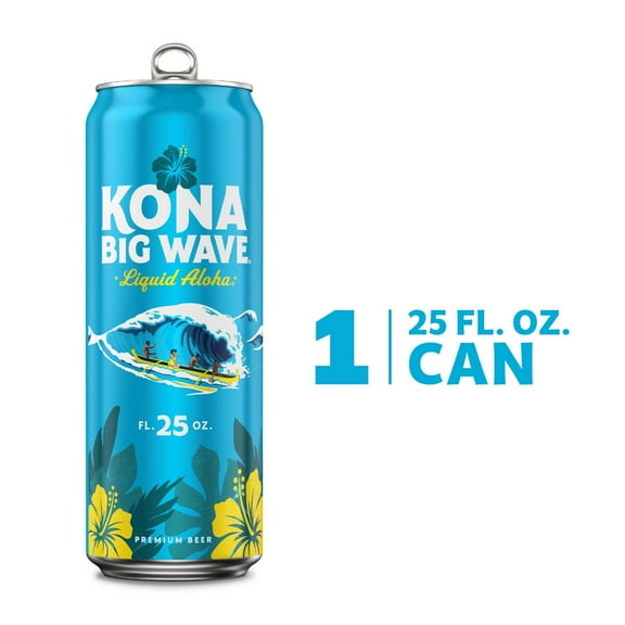 Kona Big Wave Premium Beer, 25 fl oz 1 Aluminum Can 4.4% ABV