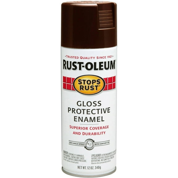Kona Brown, Rust-Oleum Stops Rust Gloss Protective Enamel Spray Paint, 12 oz