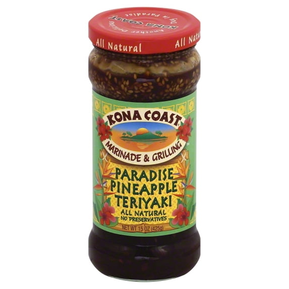 Kona Coast® Paradise Pineapple Teriyaki Marinade & Grilling Sauce, 15 oz Jar