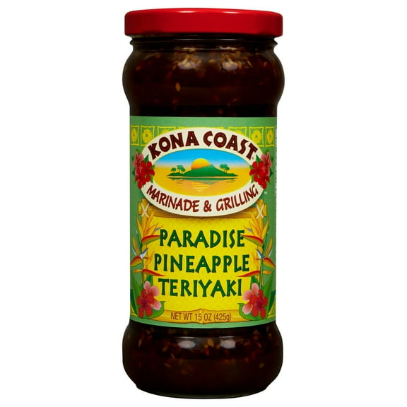 Kona Coast Teriyaki Sauce Paradise Pineapple 15 oz (Pack of 6)