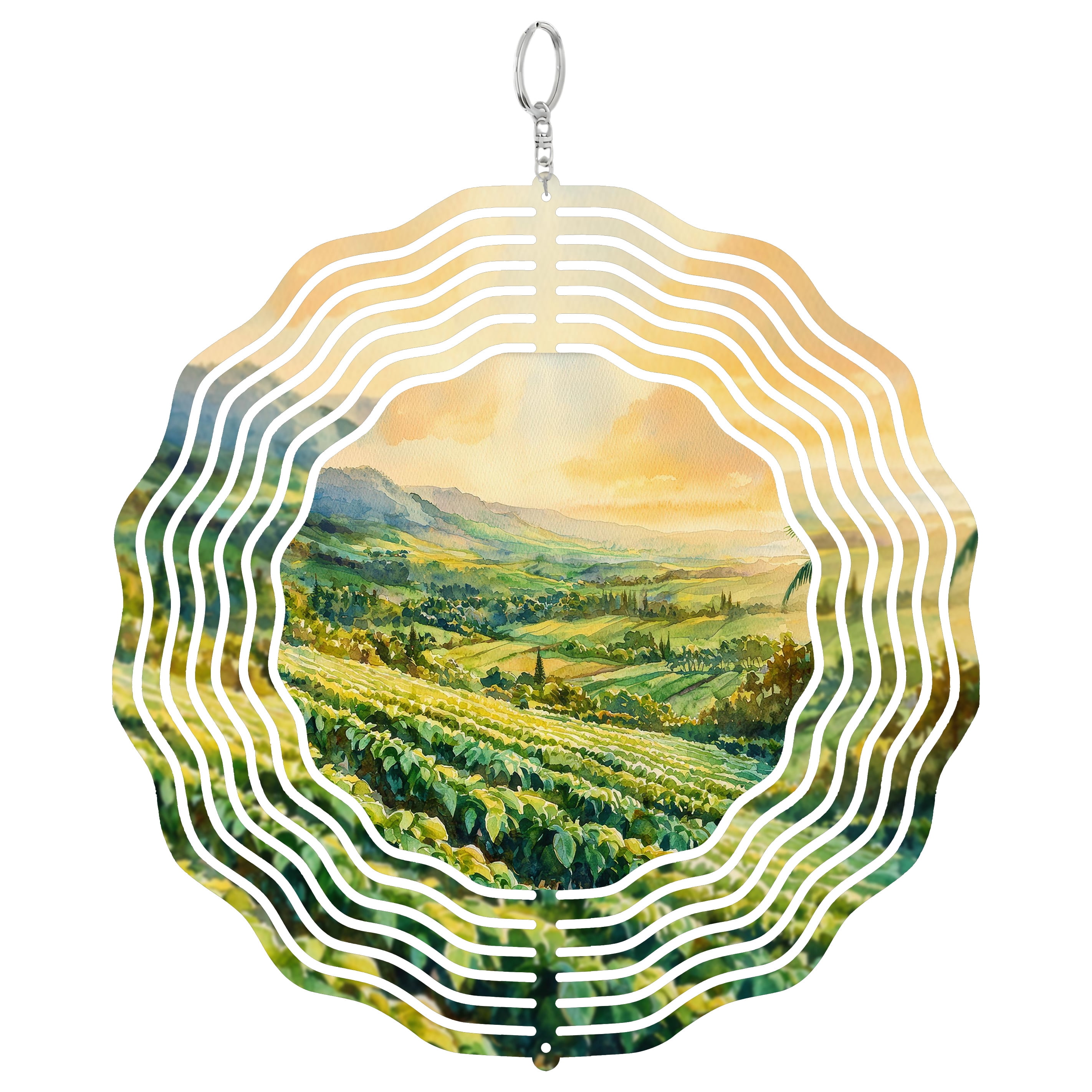 Kinetic Country Kona Coffee Country Hawaii 3D Wind Spinner Stainless Steel Kinetic Yard ...