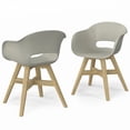 thumbnail image 1 of Simpli Home Kona Contemporary Outdoor Dining Chair in Plastic ( Set of 2 ) in Taupe, 1 of 8