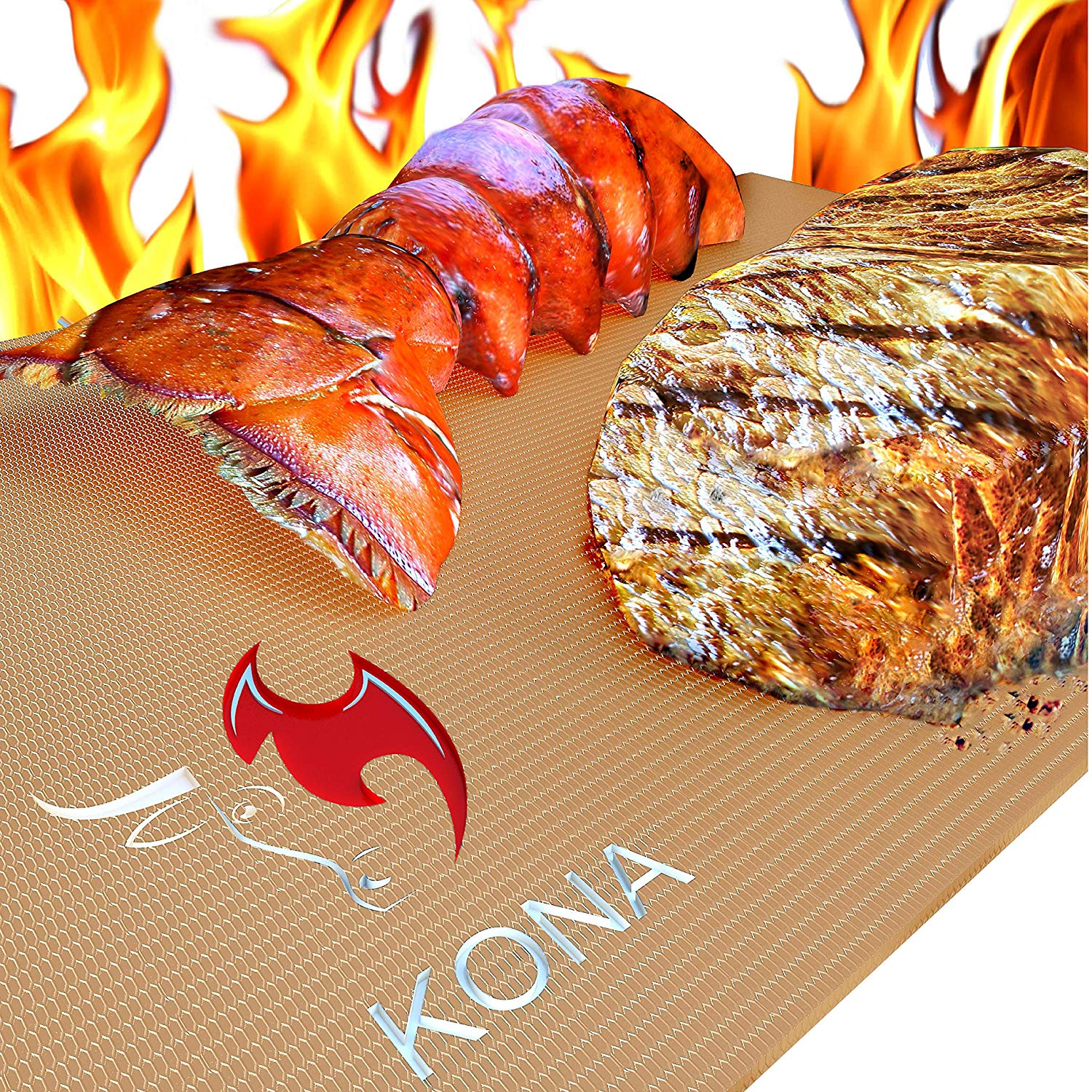 Kona Copper Grill Mats Non Stick BBQ and Oven Sheets Set of 2, 16"x13" - image 1 of 7