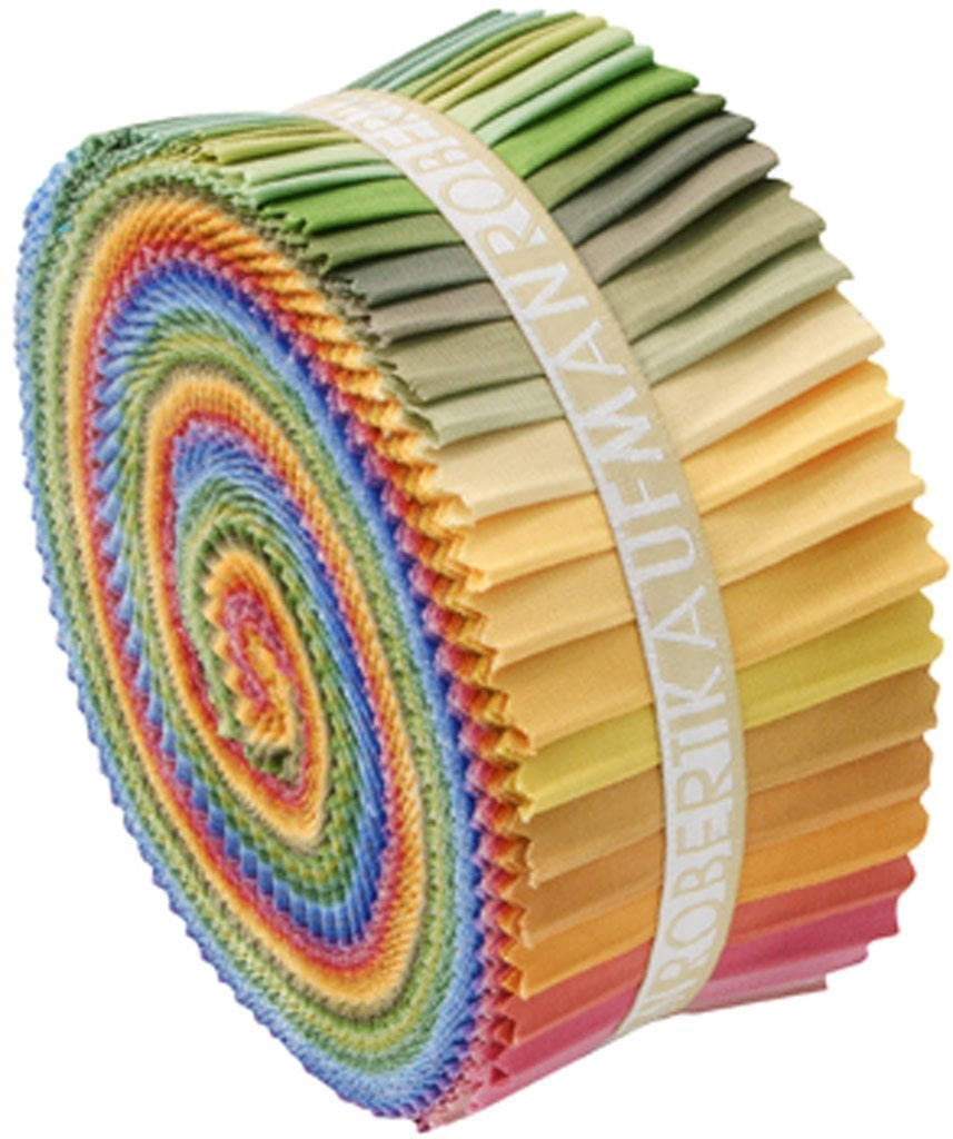 Kona Cotton Solids: New Dusty Roll Up;  41 2.5" Fabric Strips - Robert Kaufman