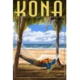 thumbnail image 1 of Kona, Hawaii, Hammock and Palms (12x18 Wall Art Poster, Room Decor), 1 of 3
