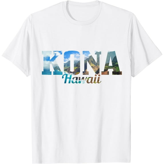 Kona Hawaii Surfer Gift Souvenir Unisex T-Shirt for Men Women,White Color,Size XL