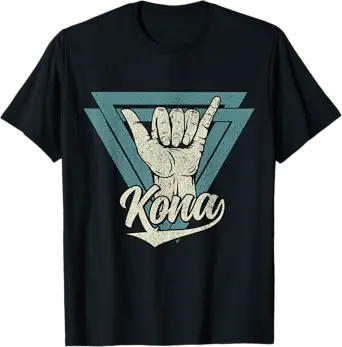 Kona Hawaii Vintage Hawaiian Islands Surfing Surfer T-Shirt
