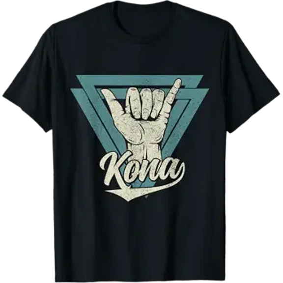 Kona Hawaii Vintage Hawaiian Islands Surfing Surfer T-Shirt